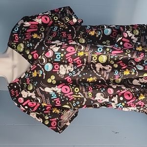 Women's  snoopy scrubs with elastic gathering in the back